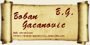 Boban Gačanović vizit kartica